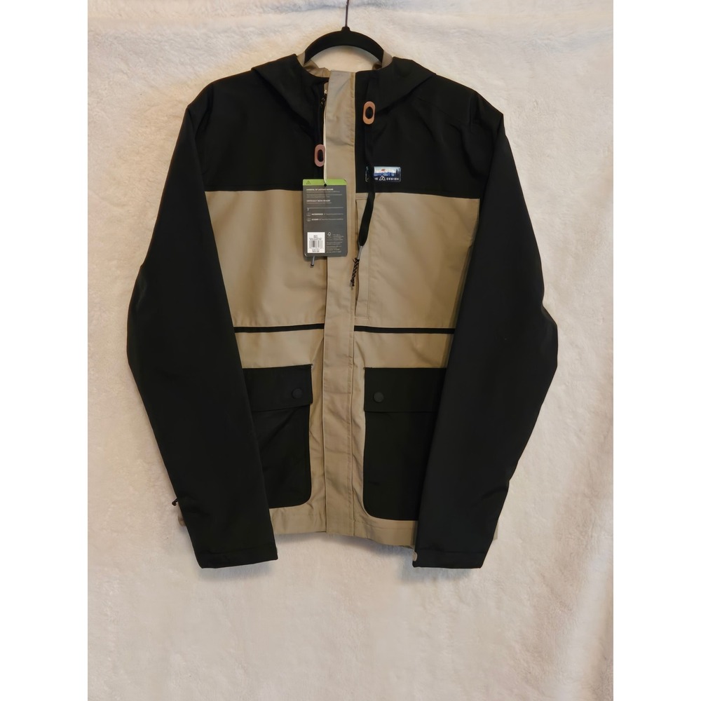 Alpine Design Mens/Womens Small Rain Jacket Weathered Tan Black Waterproof